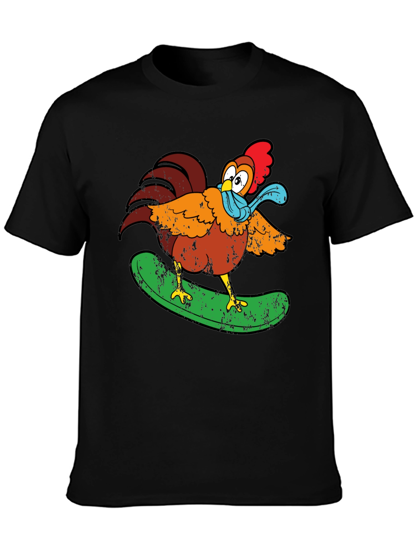 Cool Chicken Surfer Graphic T-Shirt