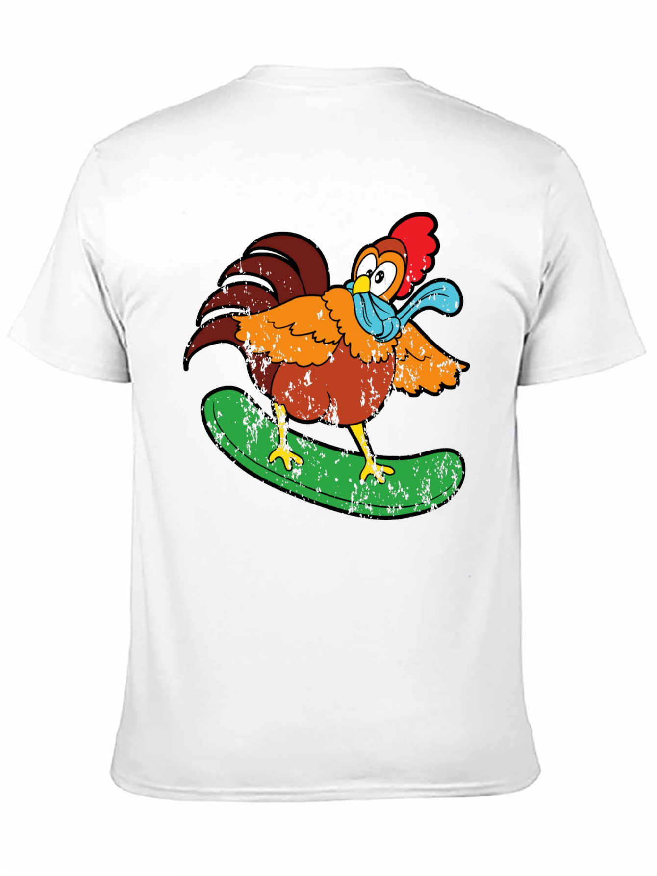 Cool Chicken Surfer Graphic T-Shirt