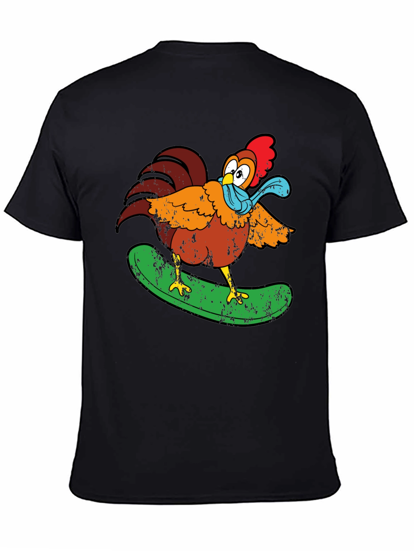 Cool Chicken Surfer Graphic T-Shirt