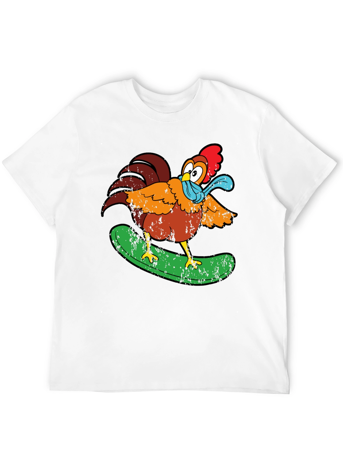 Cool Chicken Surfer Graphic T-Shirt