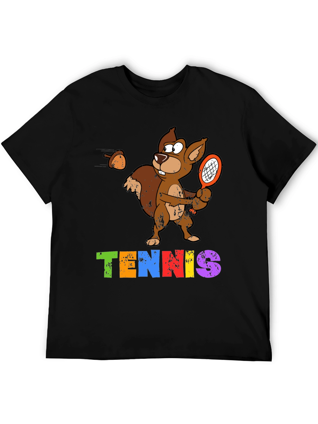 Tennis Squirrel Graphic T-Shirt - Funny Sports Tee