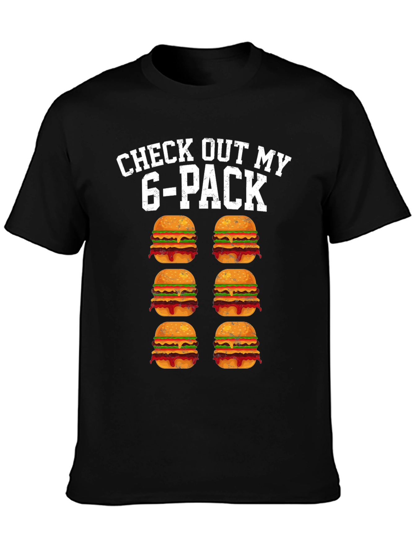 Funny 6-Pack Burgers Graphic Tee