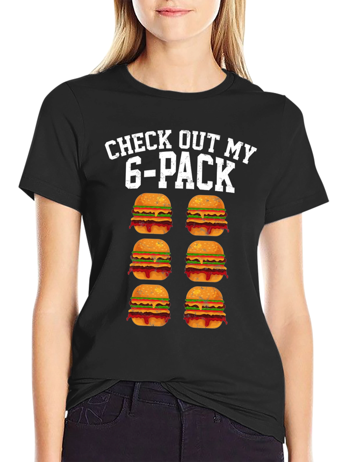 Funny 6-Pack Burgers Graphic Tee