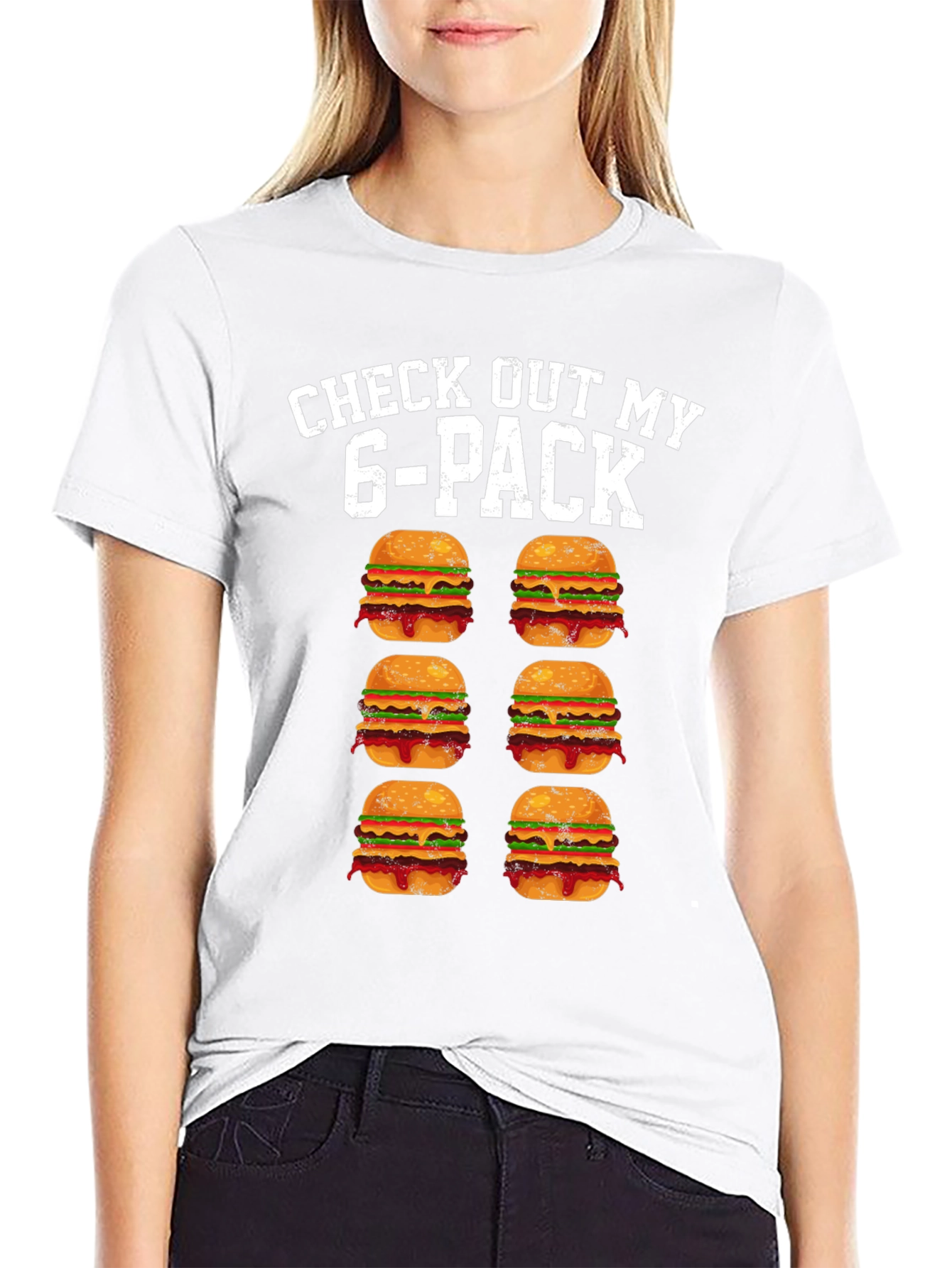 Funny 6-Pack Burgers Graphic Tee