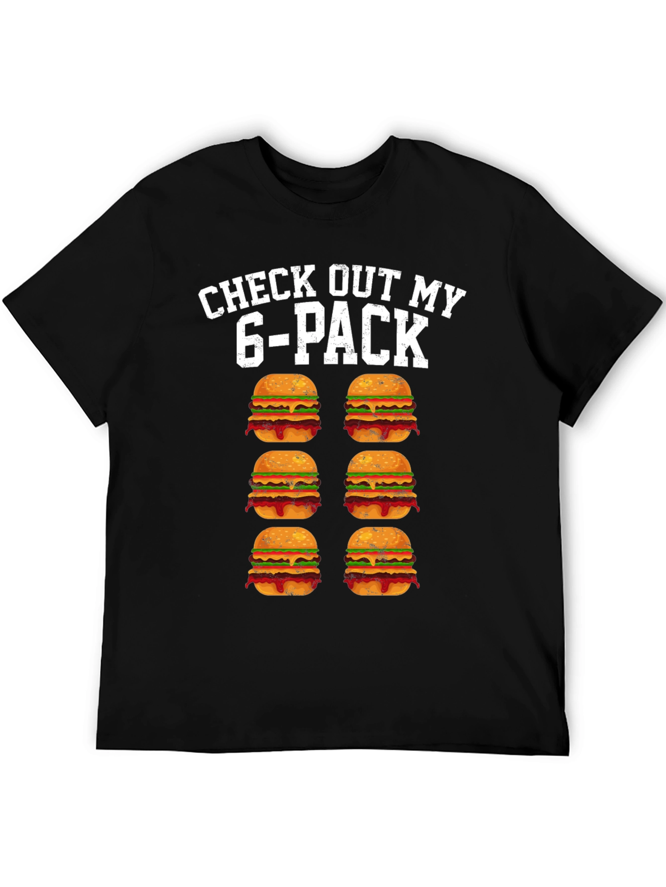 Funny 6-Pack Burgers Graphic Tee