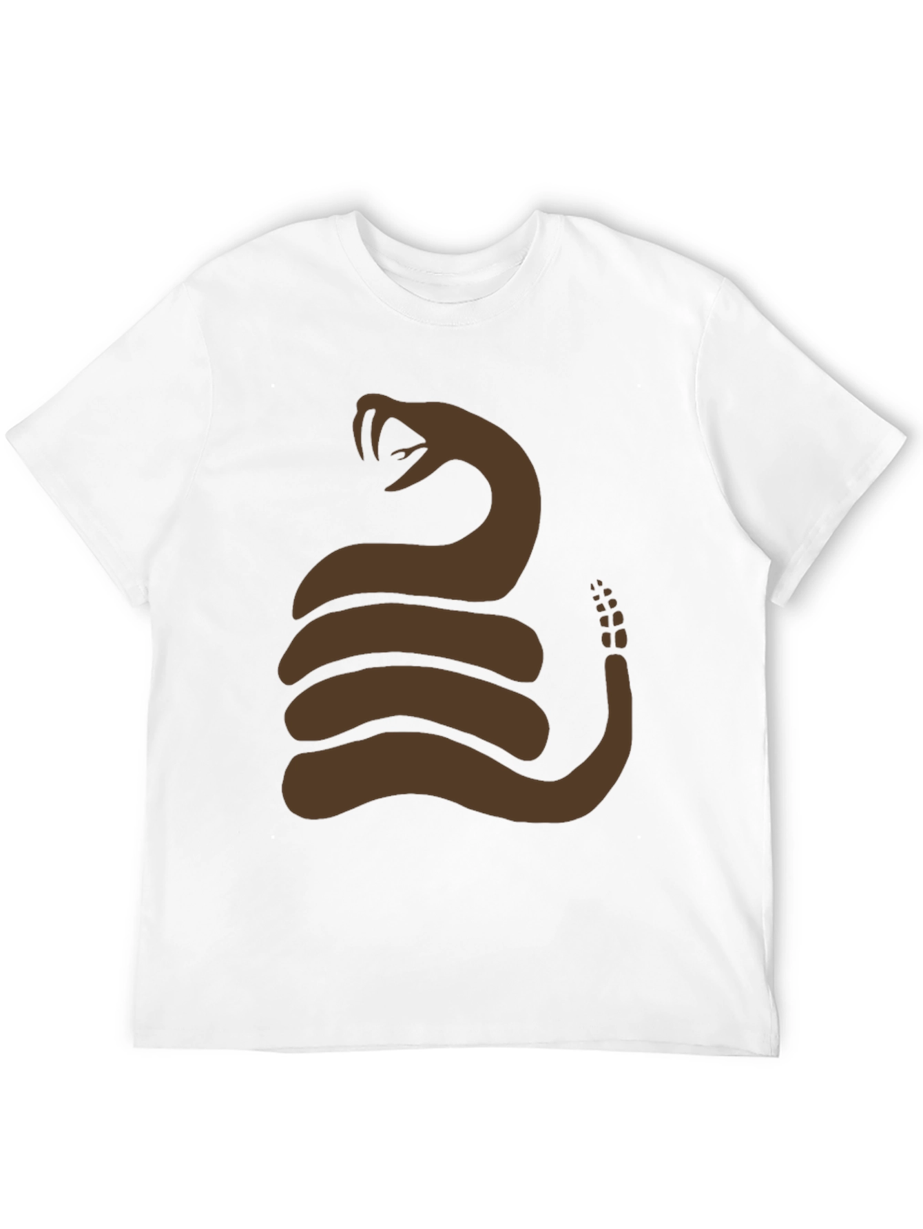 Brown Snake Graphic Black T-Shirt