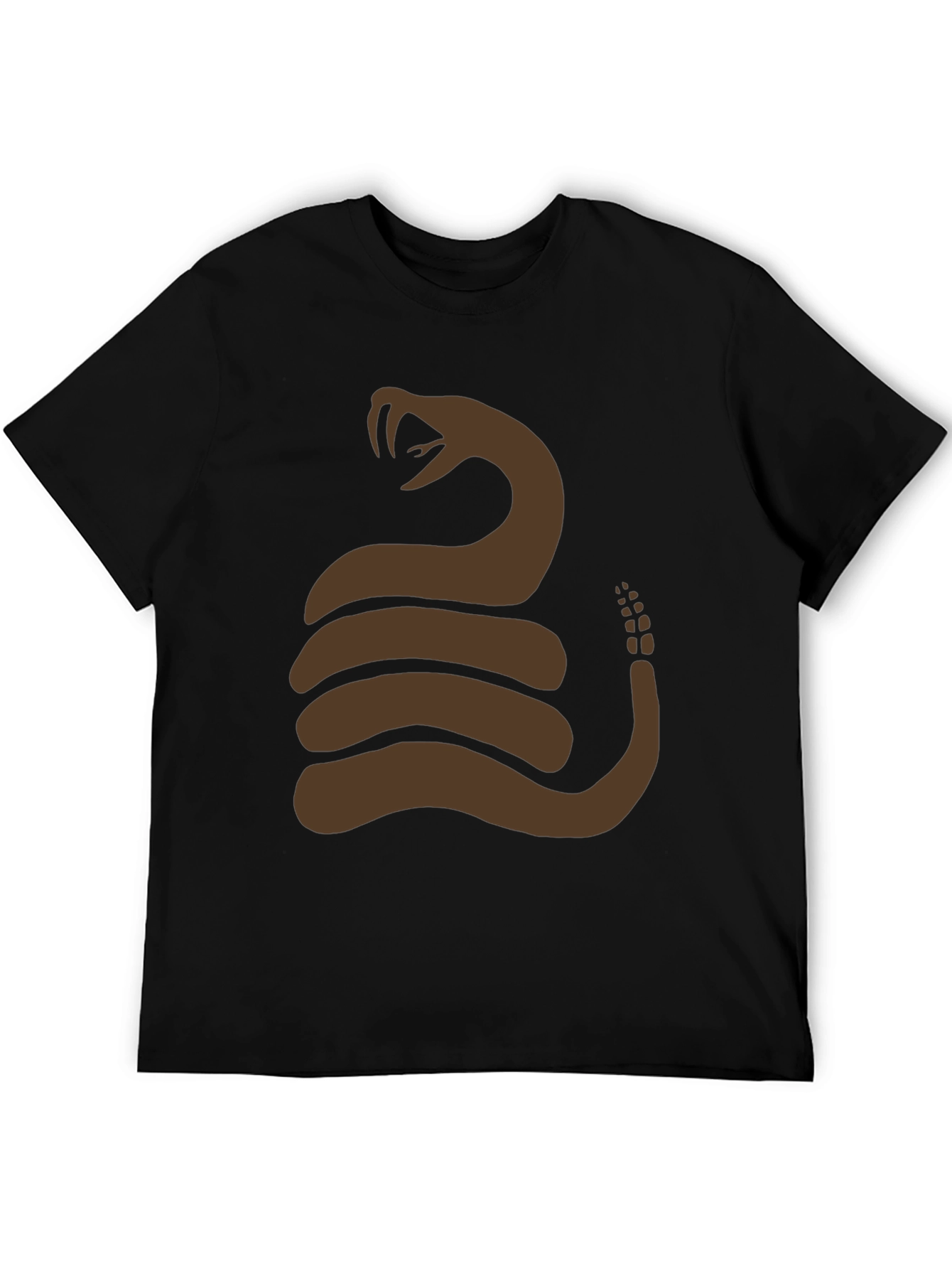 Brown Snake Graphic Black T-Shirt