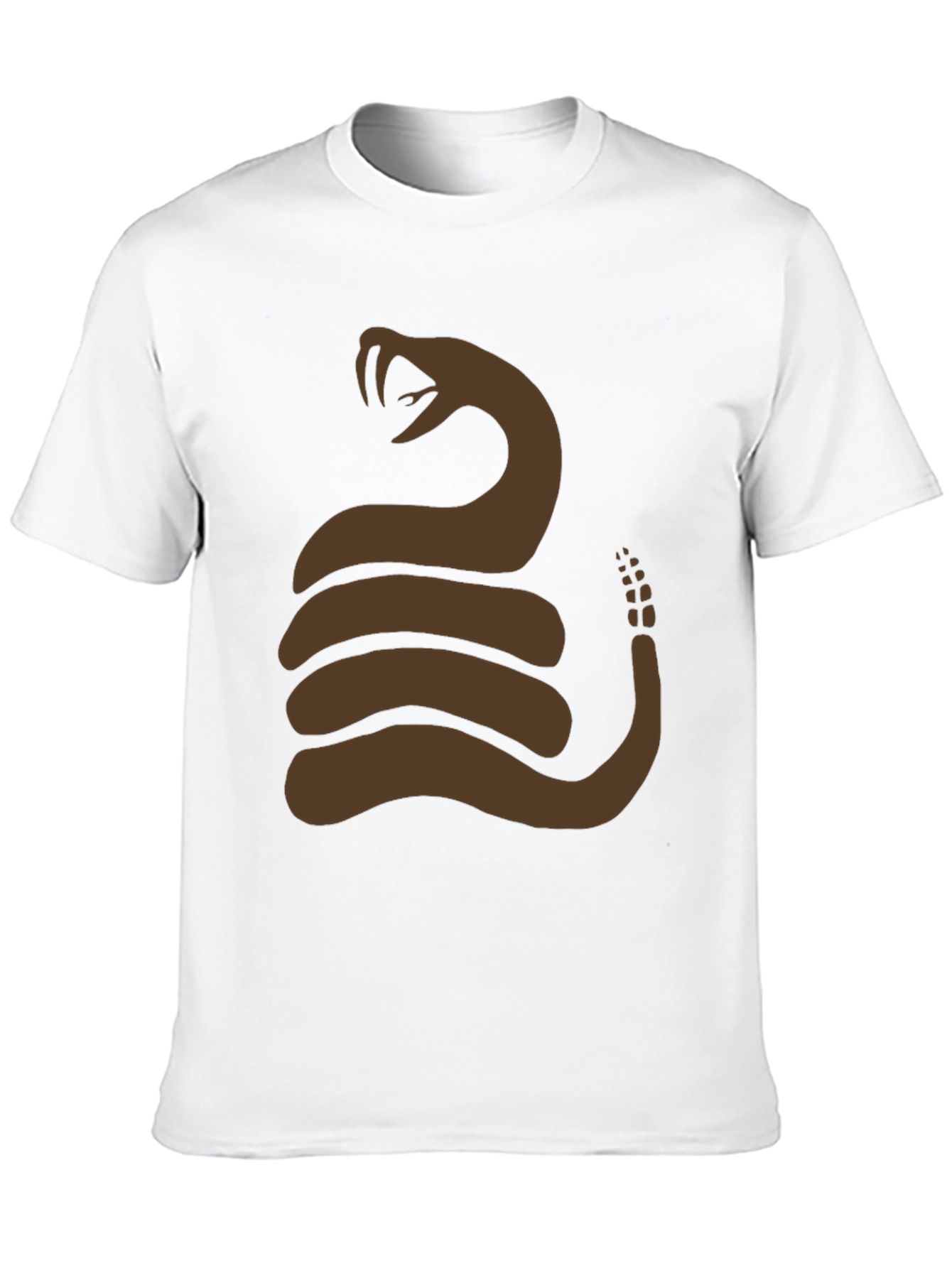 Brown Snake Graphic Black T-Shirt