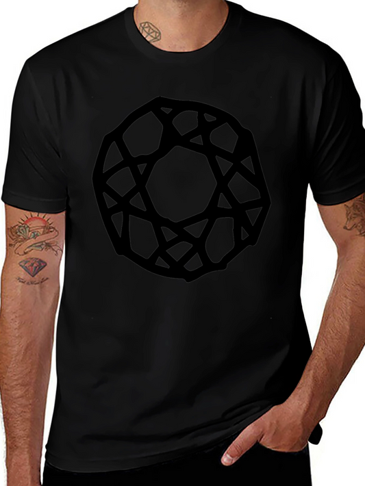 Abstract Geometric Black Graphic Tee