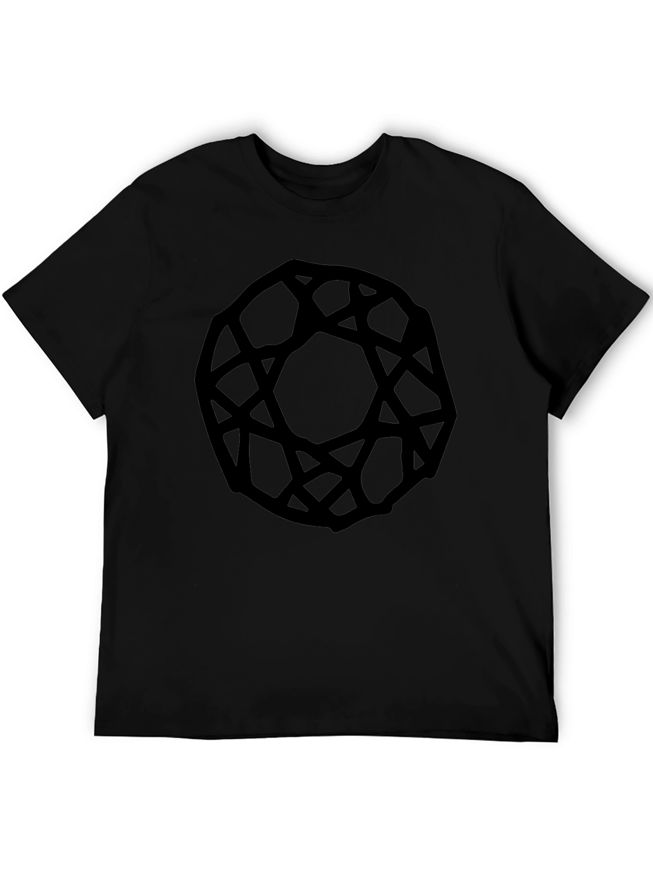 Abstract Geometric Black Graphic Tee