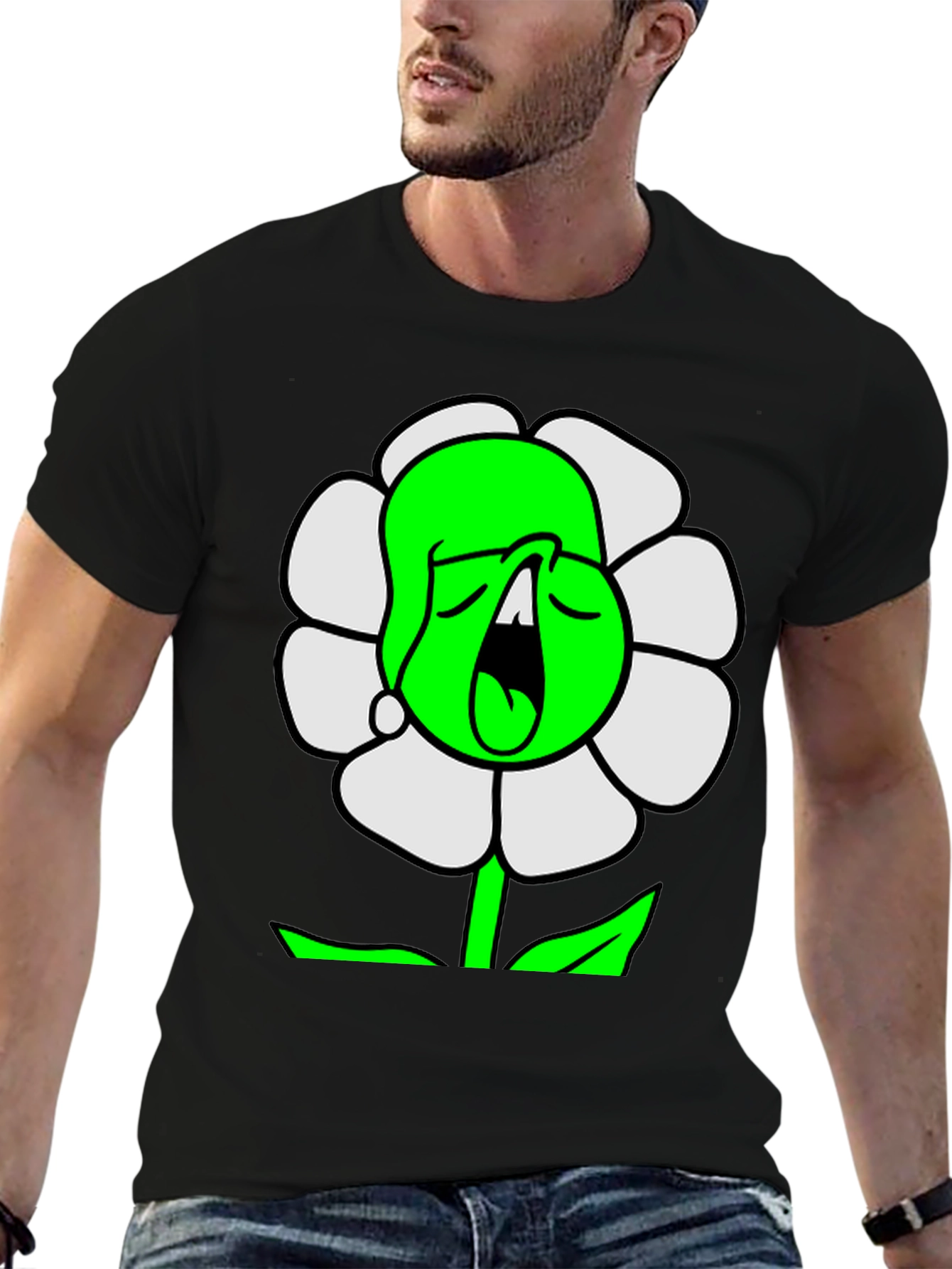 Cartoon Flower T-Shirt - Unique Graphic Tee