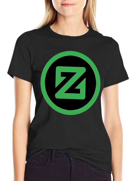 Black T-Shirt with Green Circle Z Logo