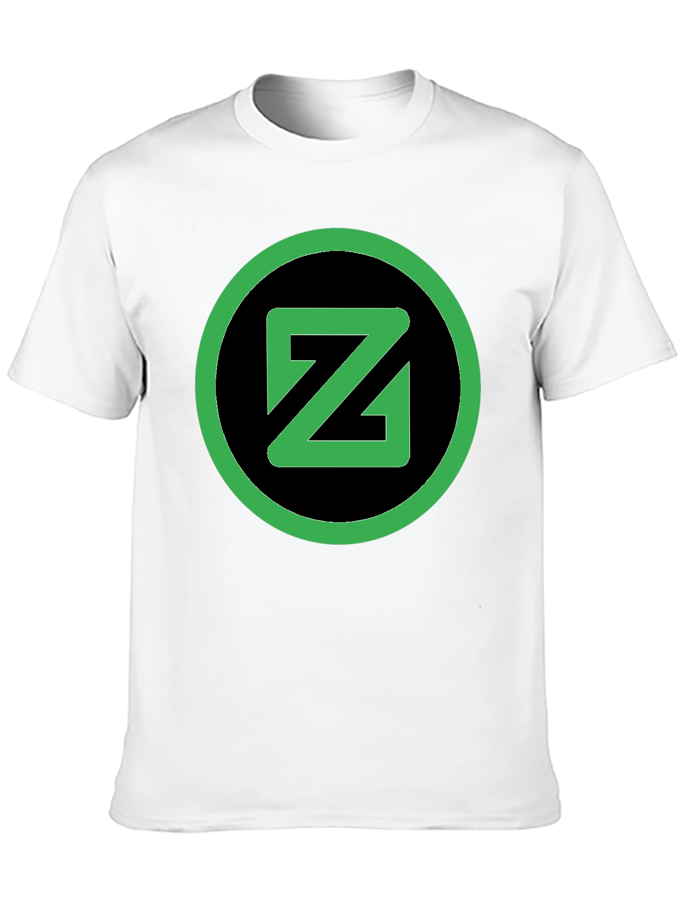 Black T-Shirt with Green Circle Z Logo
