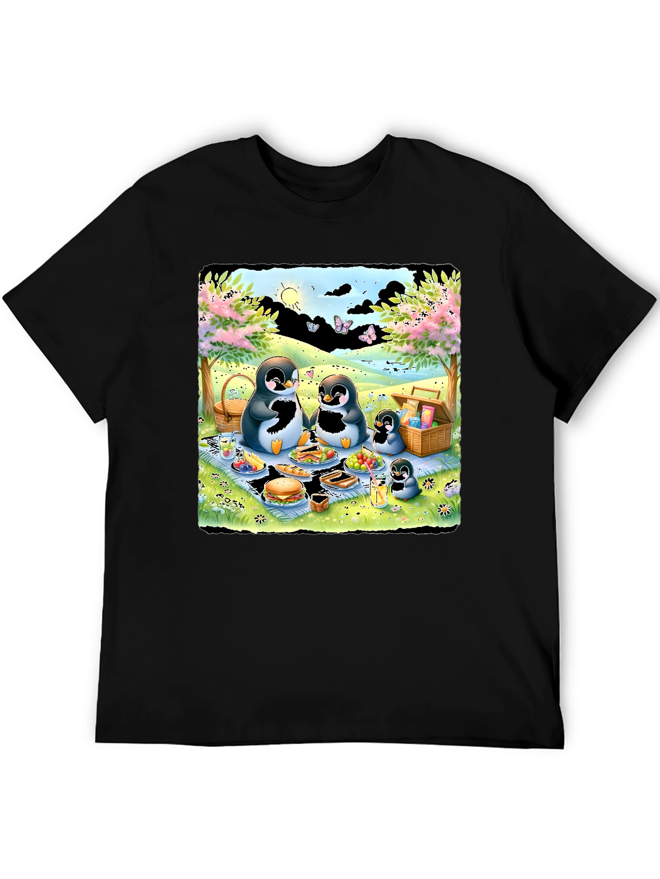 Penguin Family Picnic Graphic Tee