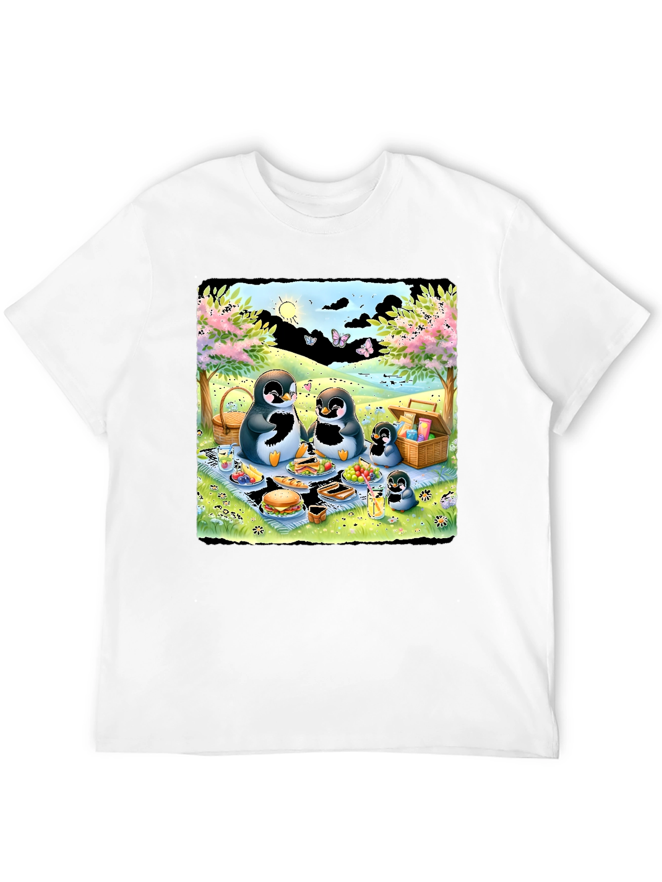 Penguin Family Picnic Graphic Tee