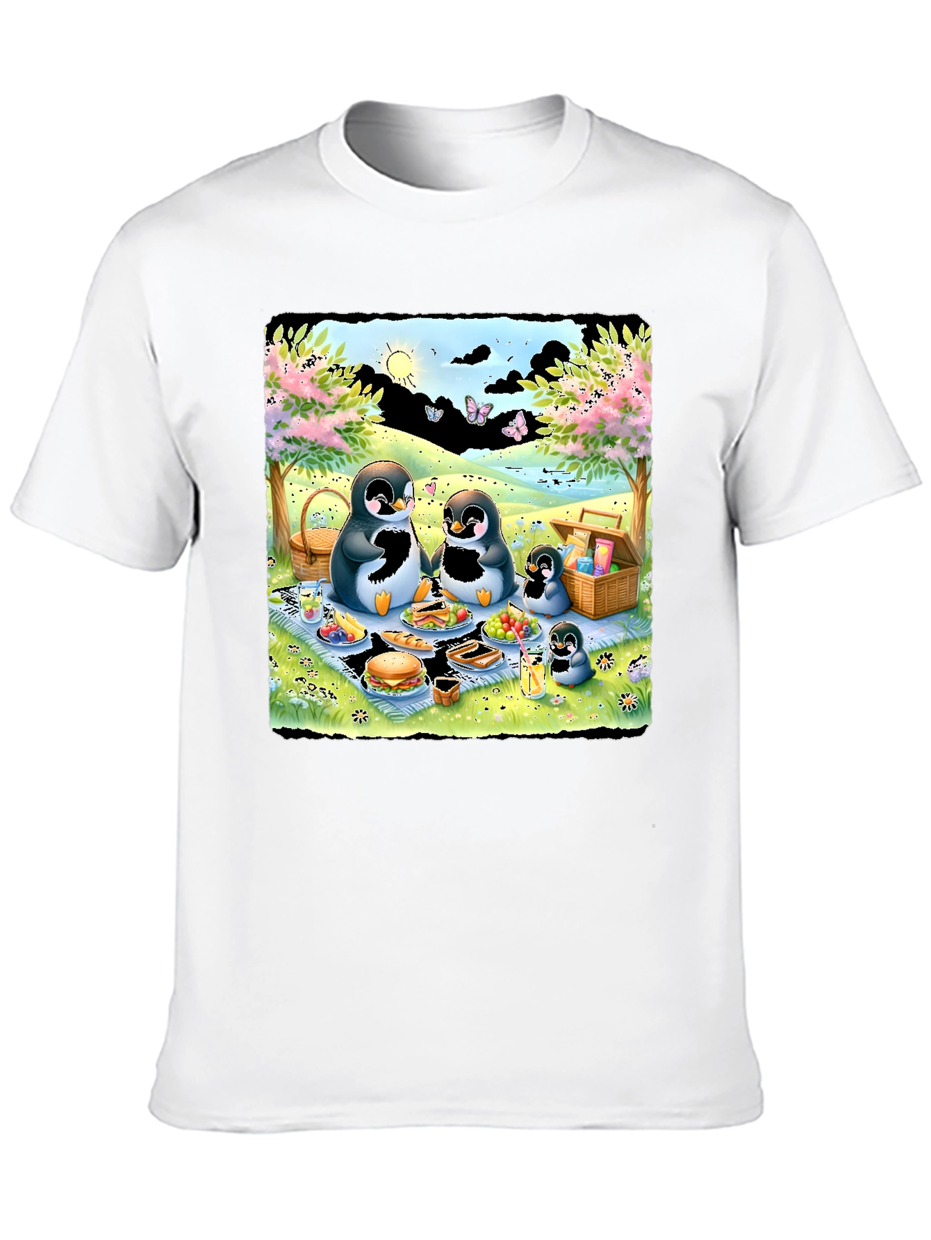 Penguin Family Picnic Graphic Tee