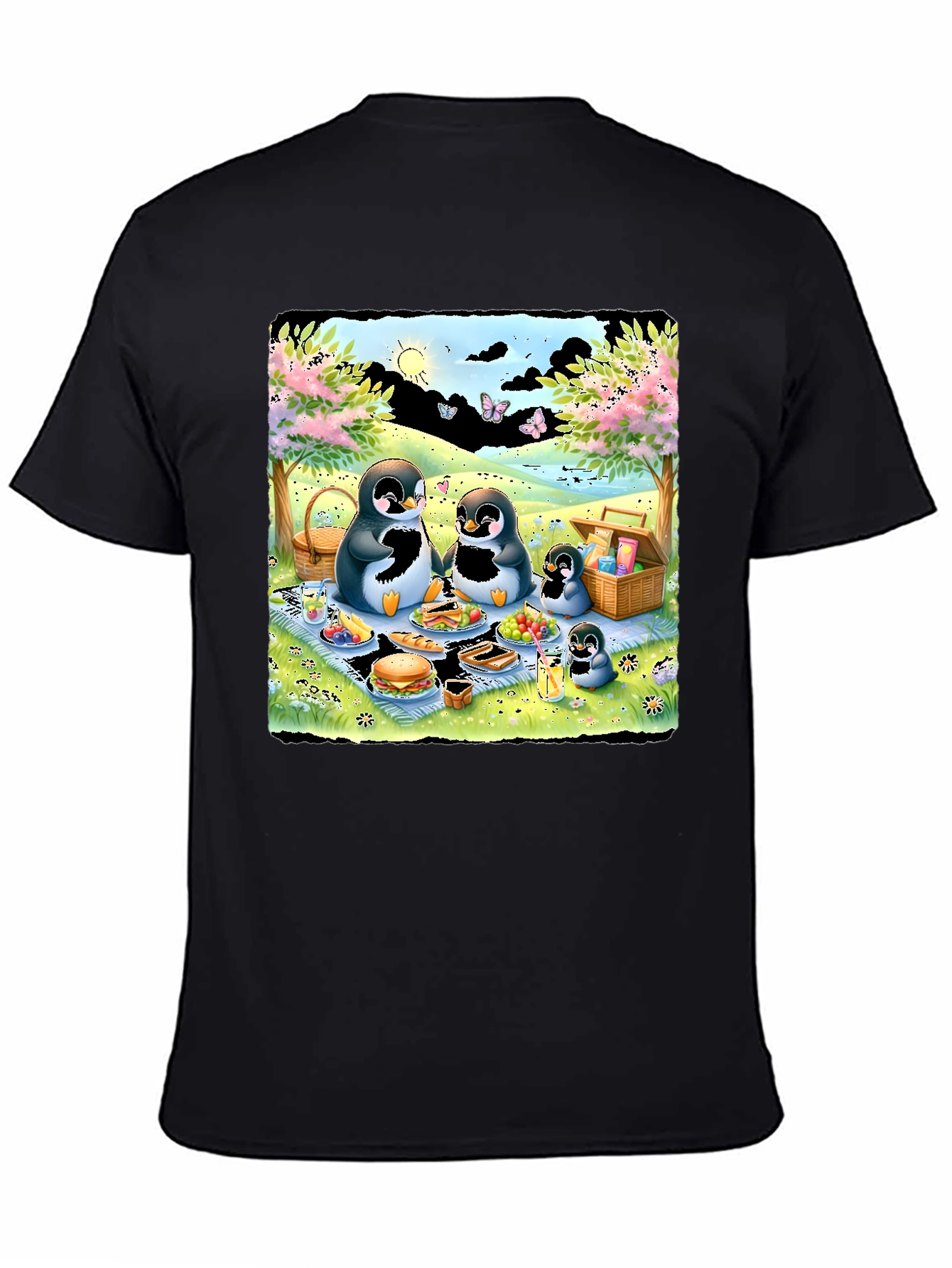 Penguin Family Picnic Graphic Tee
