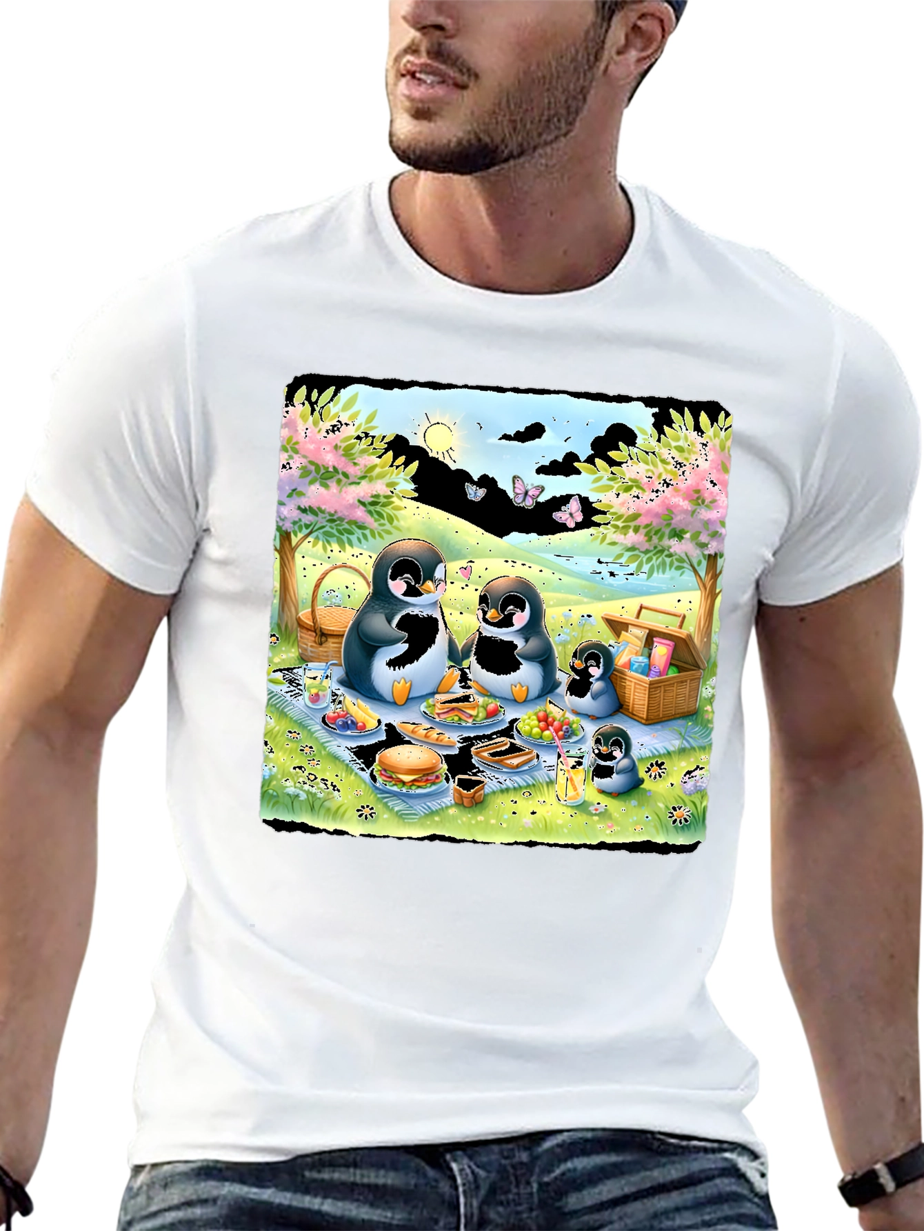 Penguin Family Picnic Graphic Tee