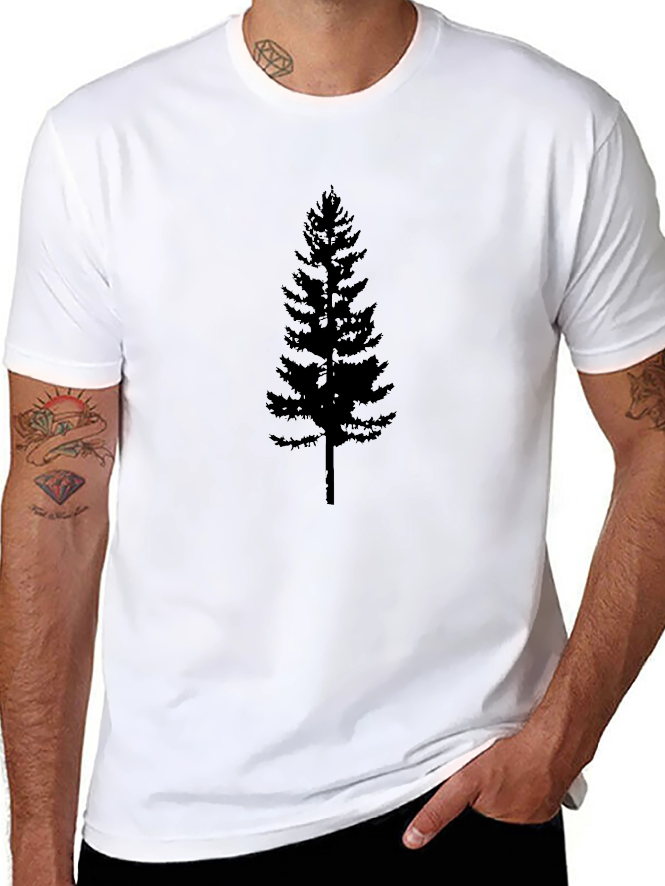 Evergreen Tree Graphic Tee - Black