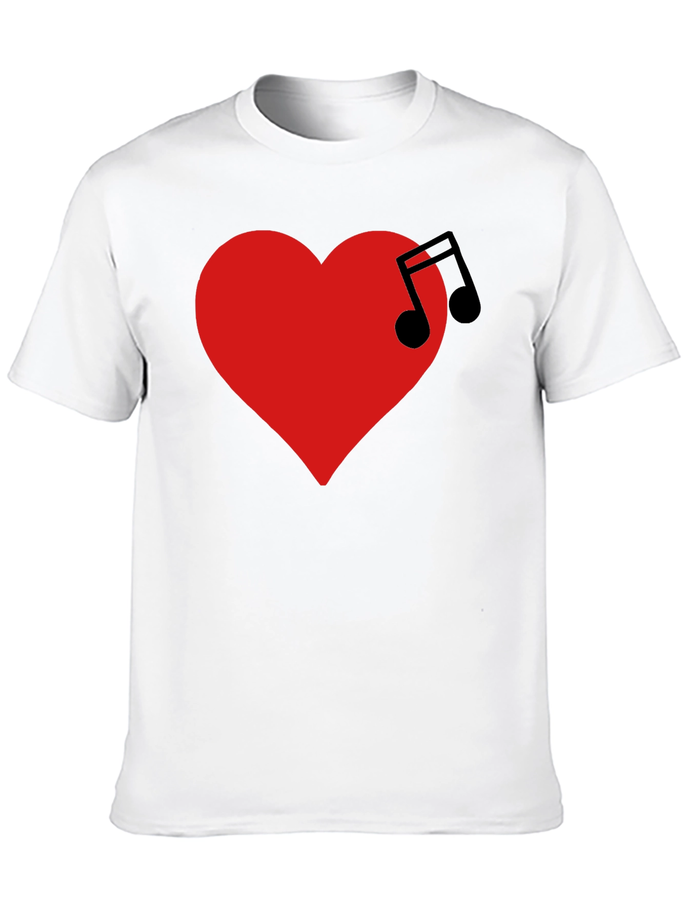 Music Heartbeat T-Shirt - Black Crew Neck Tee