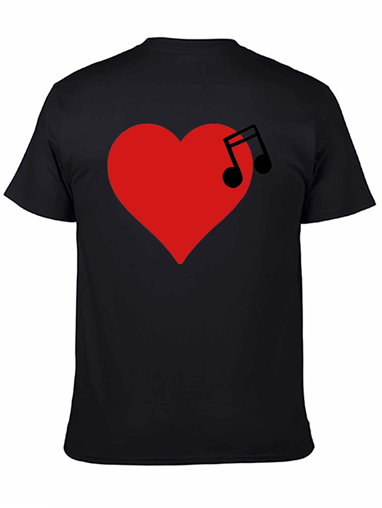 Music Heartbeat T-Shirt - Black Crew Neck Tee