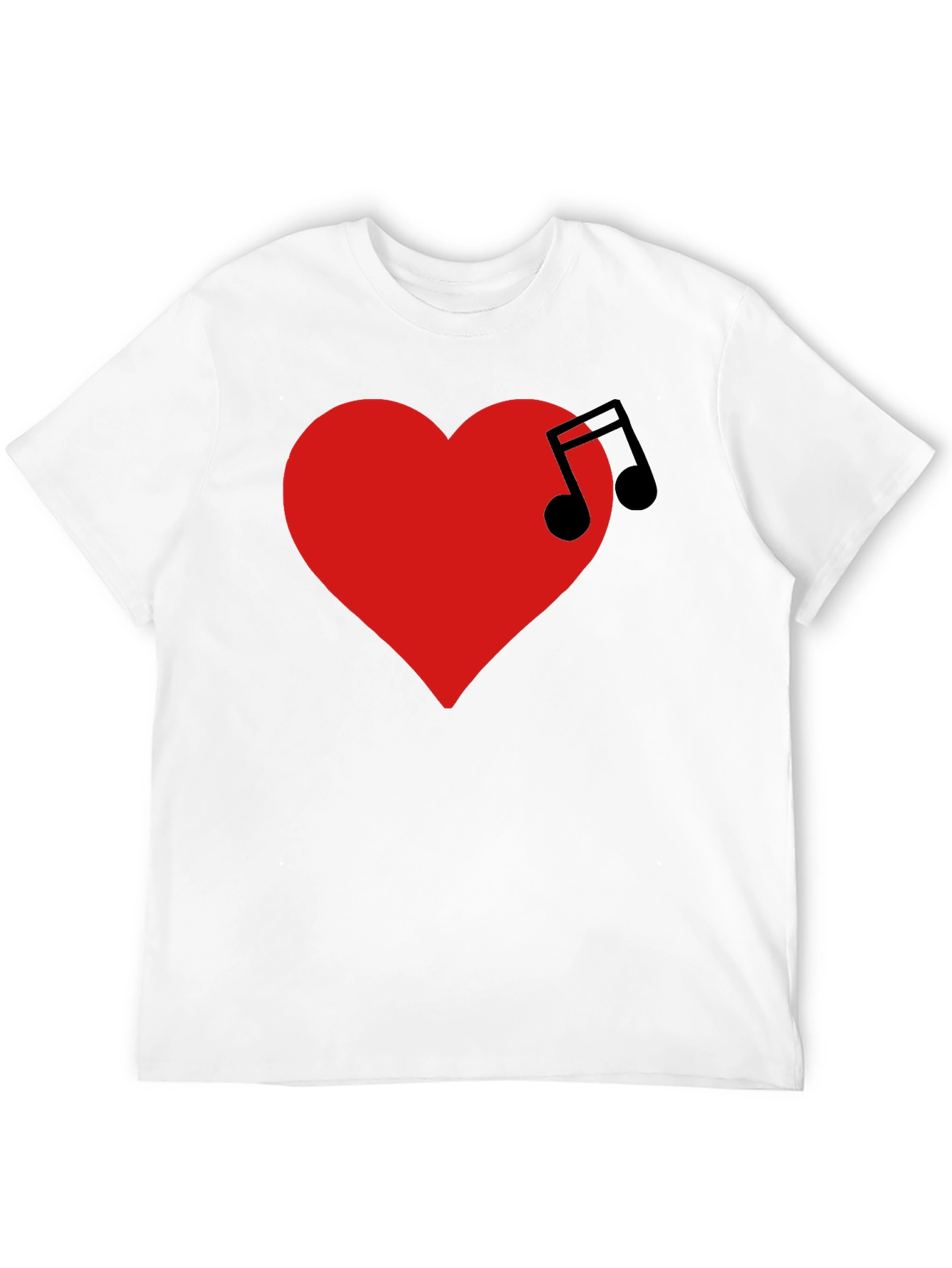 Music Heartbeat T-Shirt - Black Crew Neck Tee