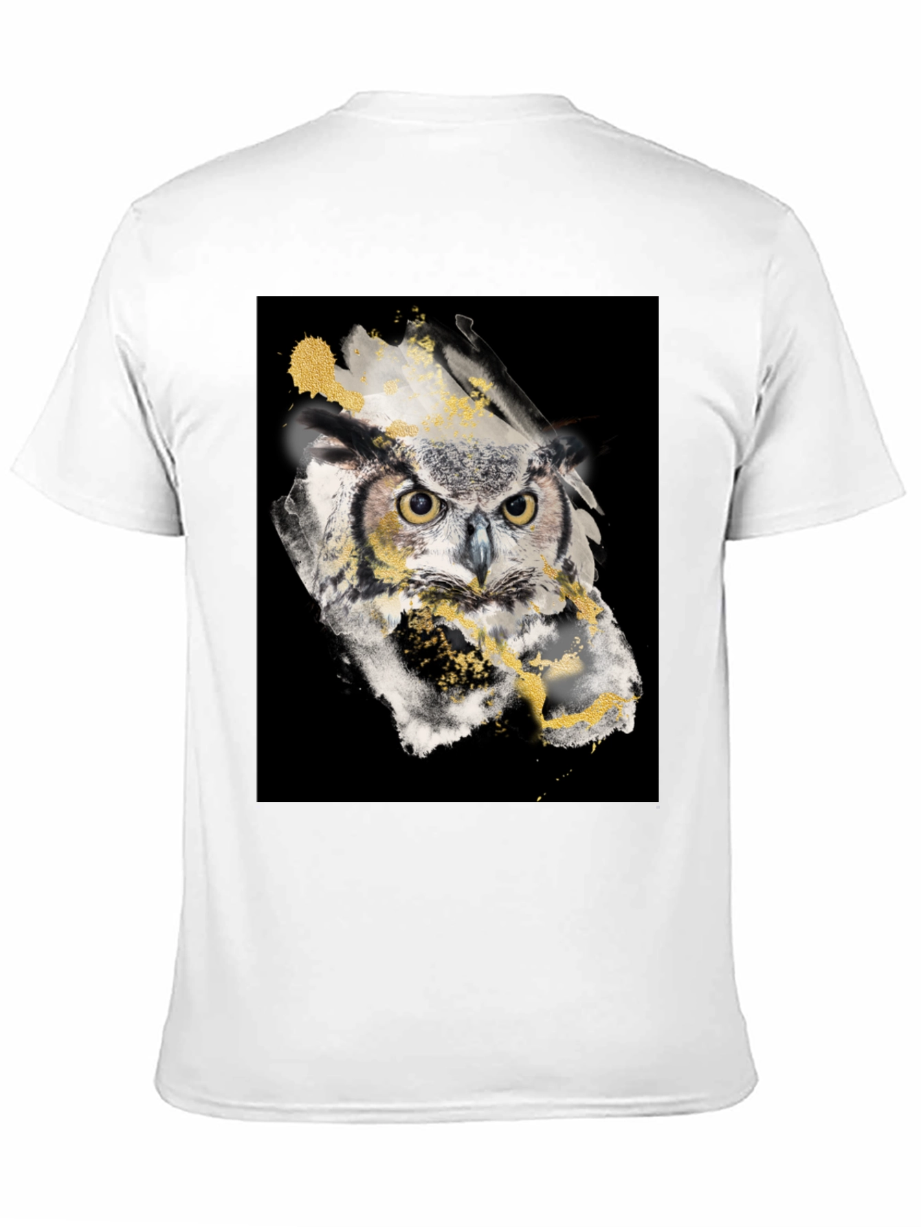 Owl Art Black T-Shirt - Mens Graphic Tee