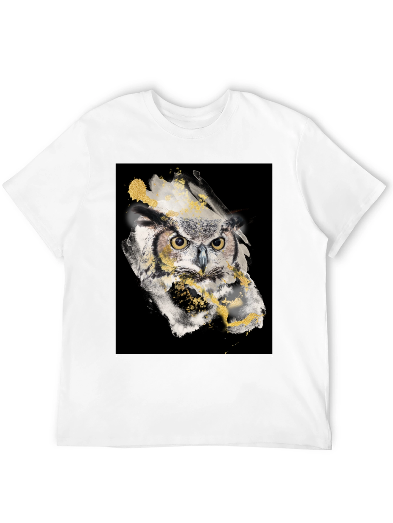 Owl Art Black T-Shirt - Mens Graphic Tee