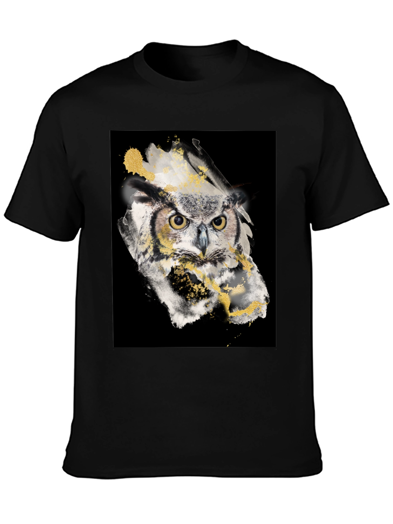 Owl Art Black T-Shirt - Mens Graphic Tee