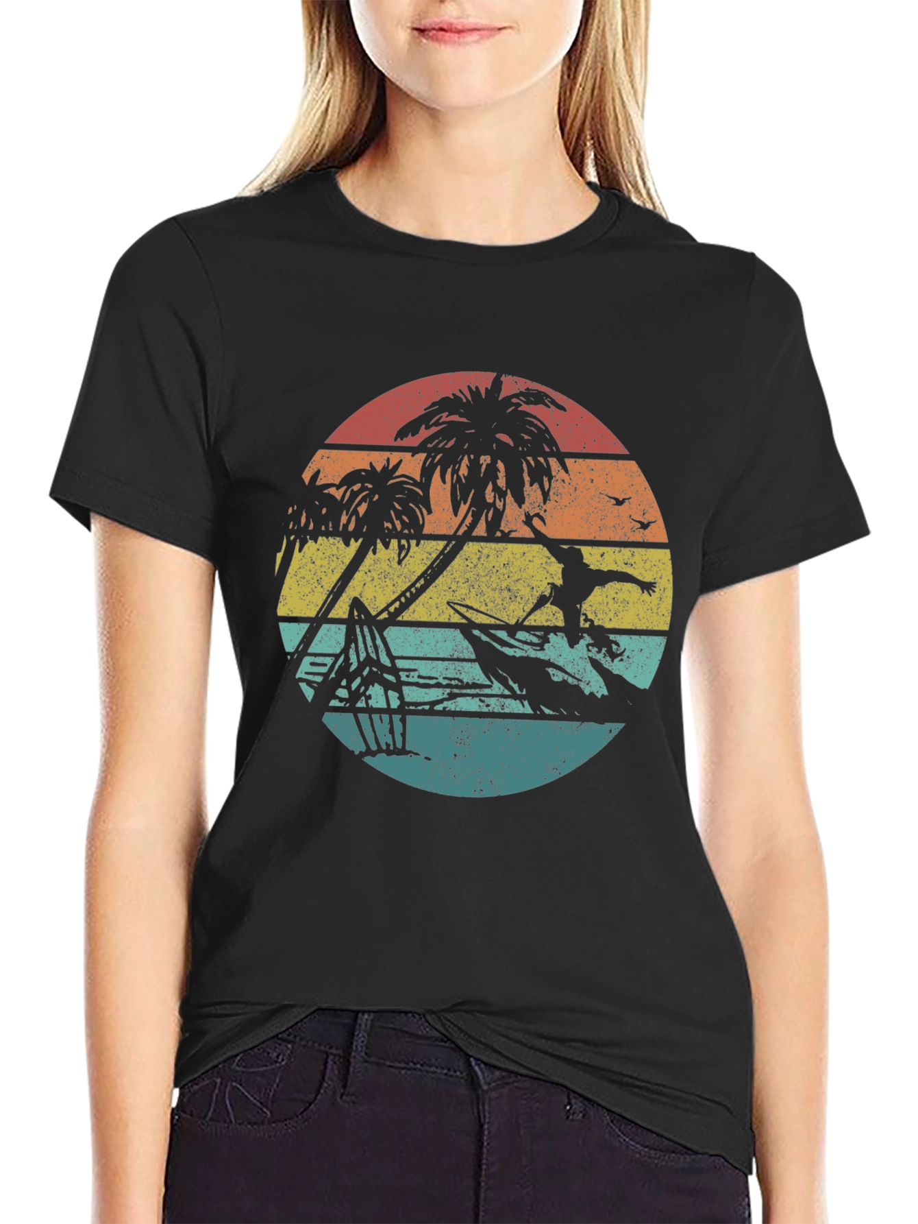 Retro Sunset Surfer Graphic Tee
