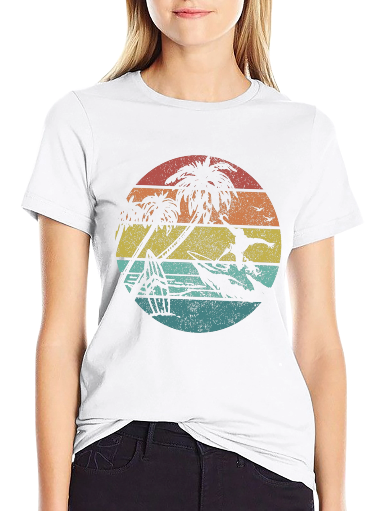 Retro Sunset Surfer Graphic Tee