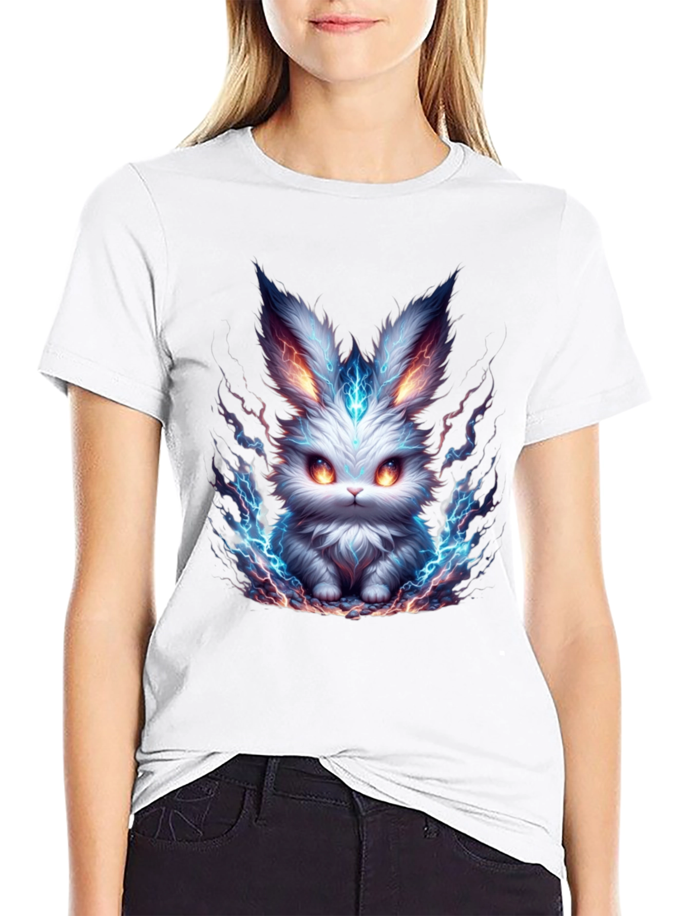 Electric Bunny Graphic Tee - Mens Black T-Shirt