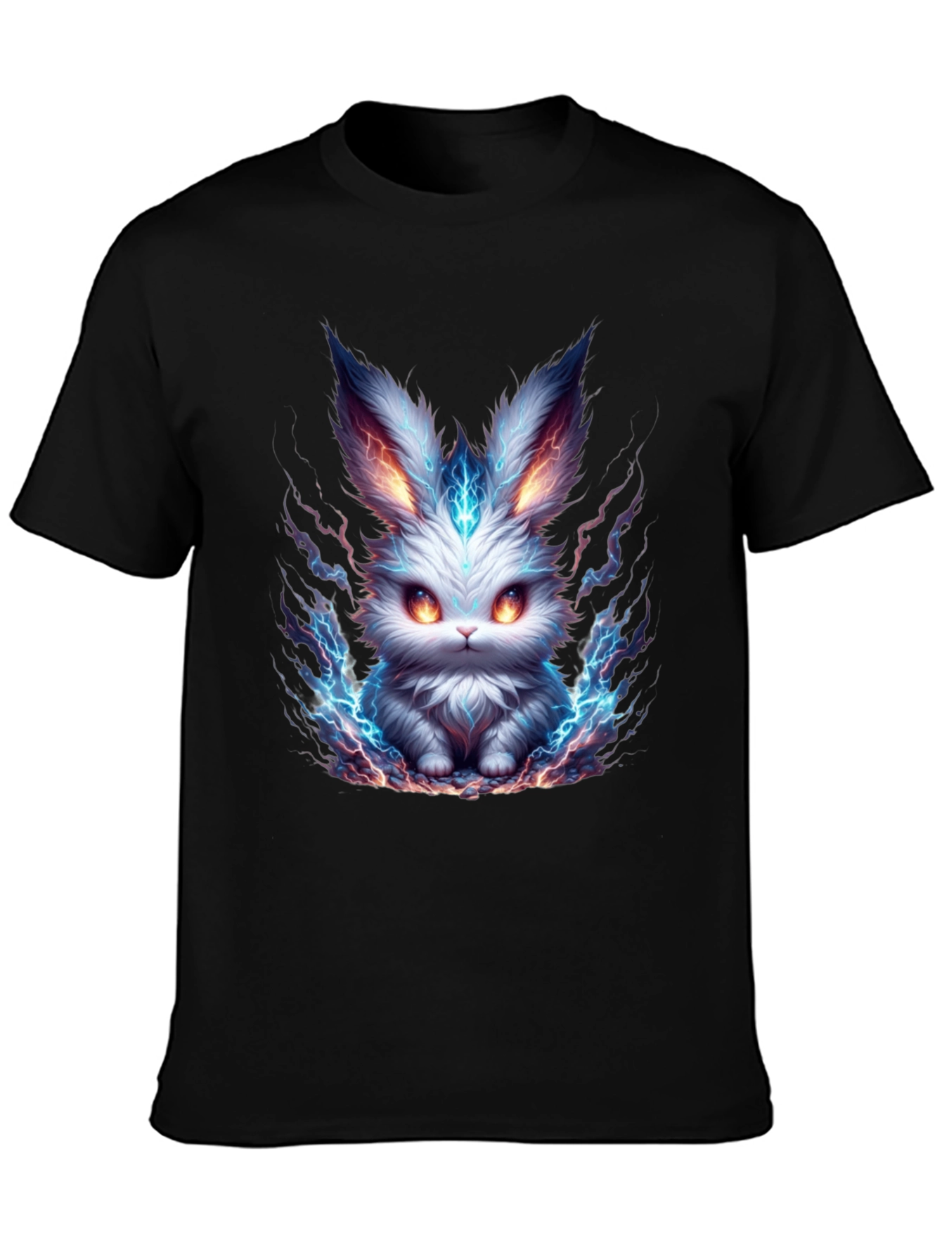 Electric Bunny Graphic Tee - Mens Black T-Shirt