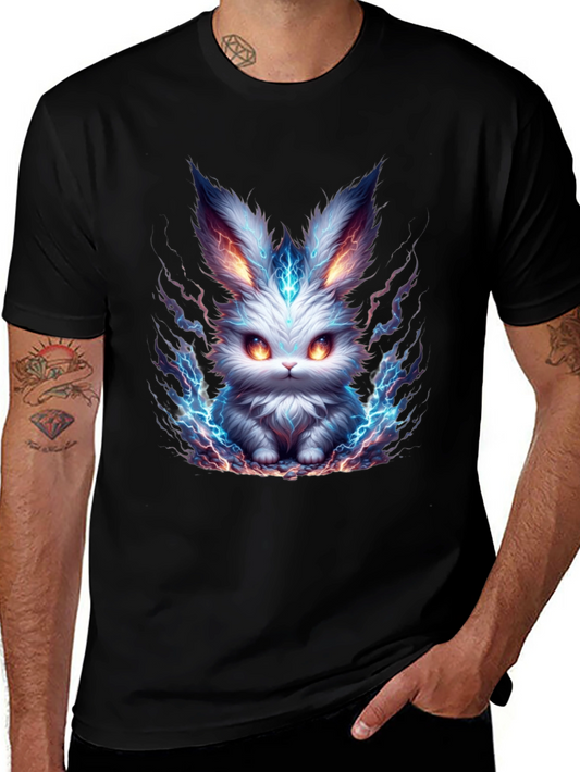Electric Bunny Graphic Tee - Mens Black T-Shirt