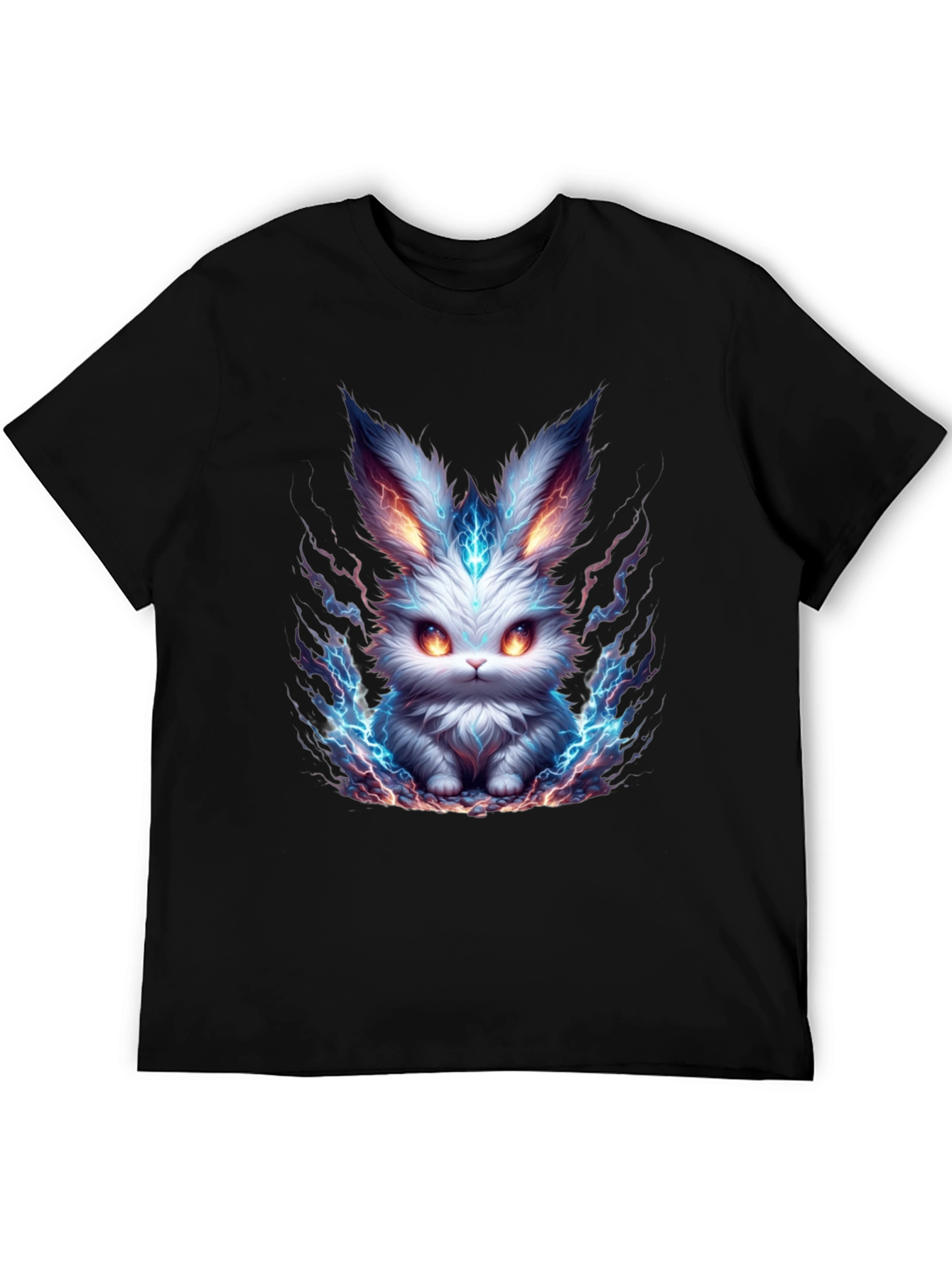 Electric Bunny Graphic Tee - Mens Black T-Shirt