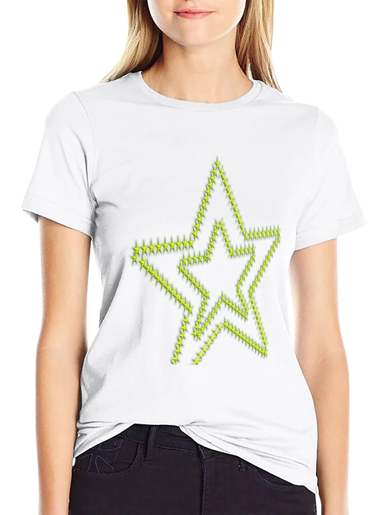 Star Graphic Print Black T-Shirt