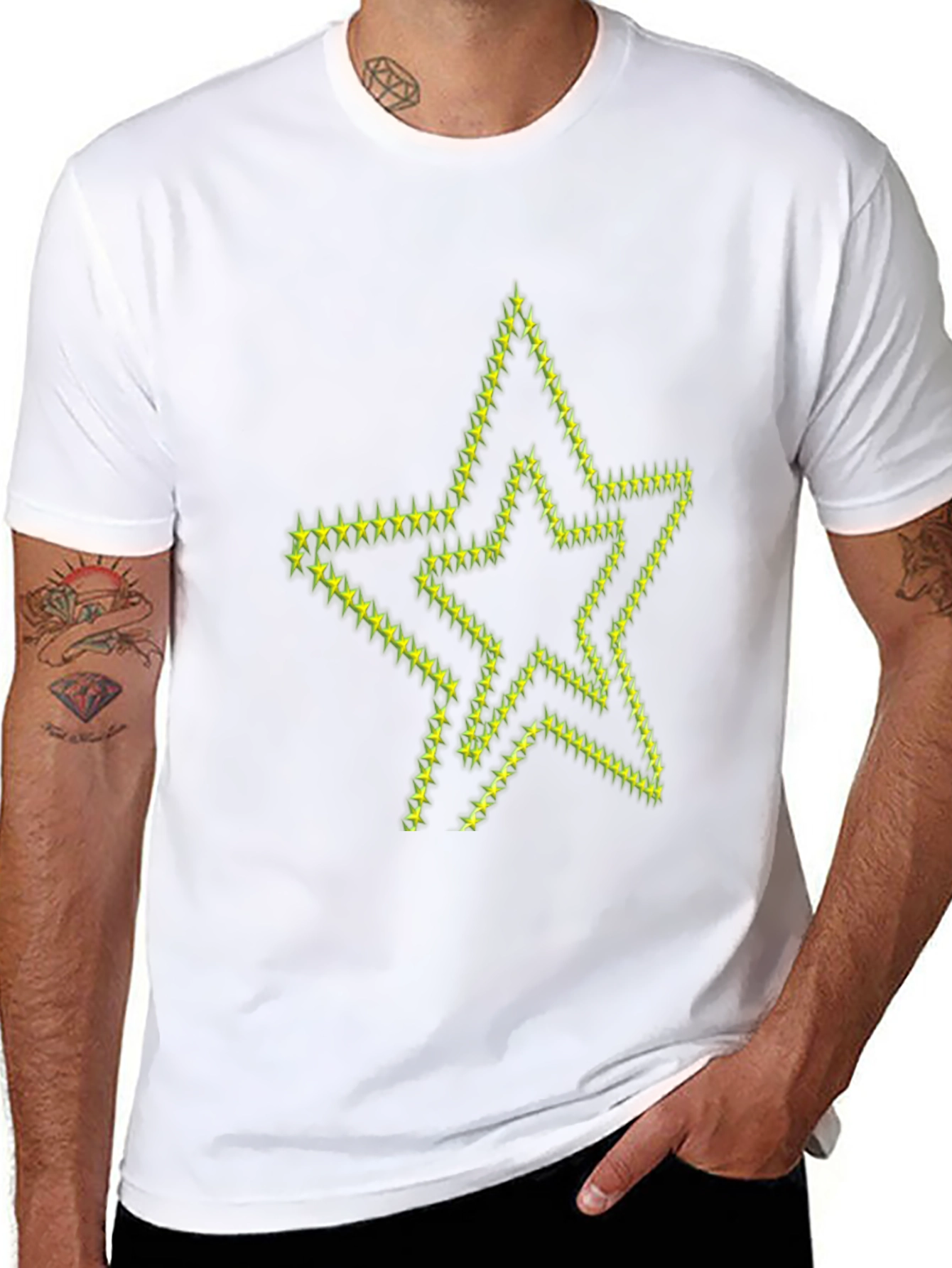 Star Graphic Print Black T-Shirt