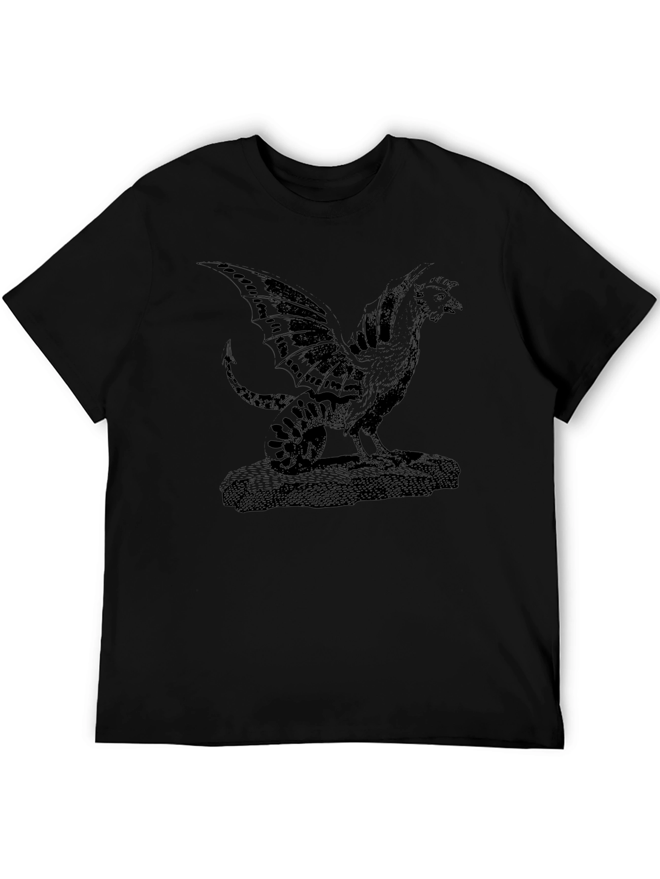 Mythical Cockatrice Graphic Tee - Black