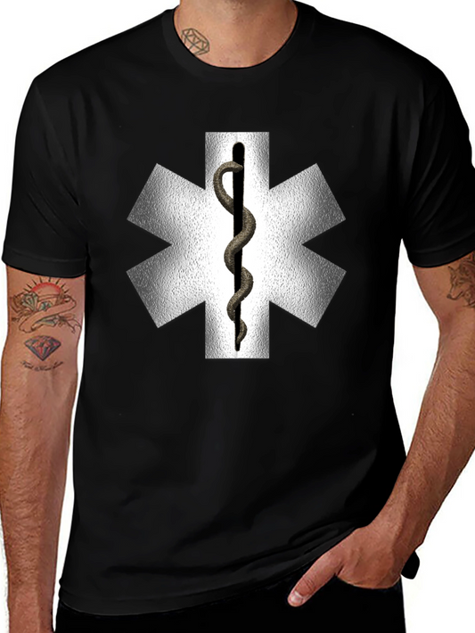 Star of Life Medical Symbol Black T-Shirt