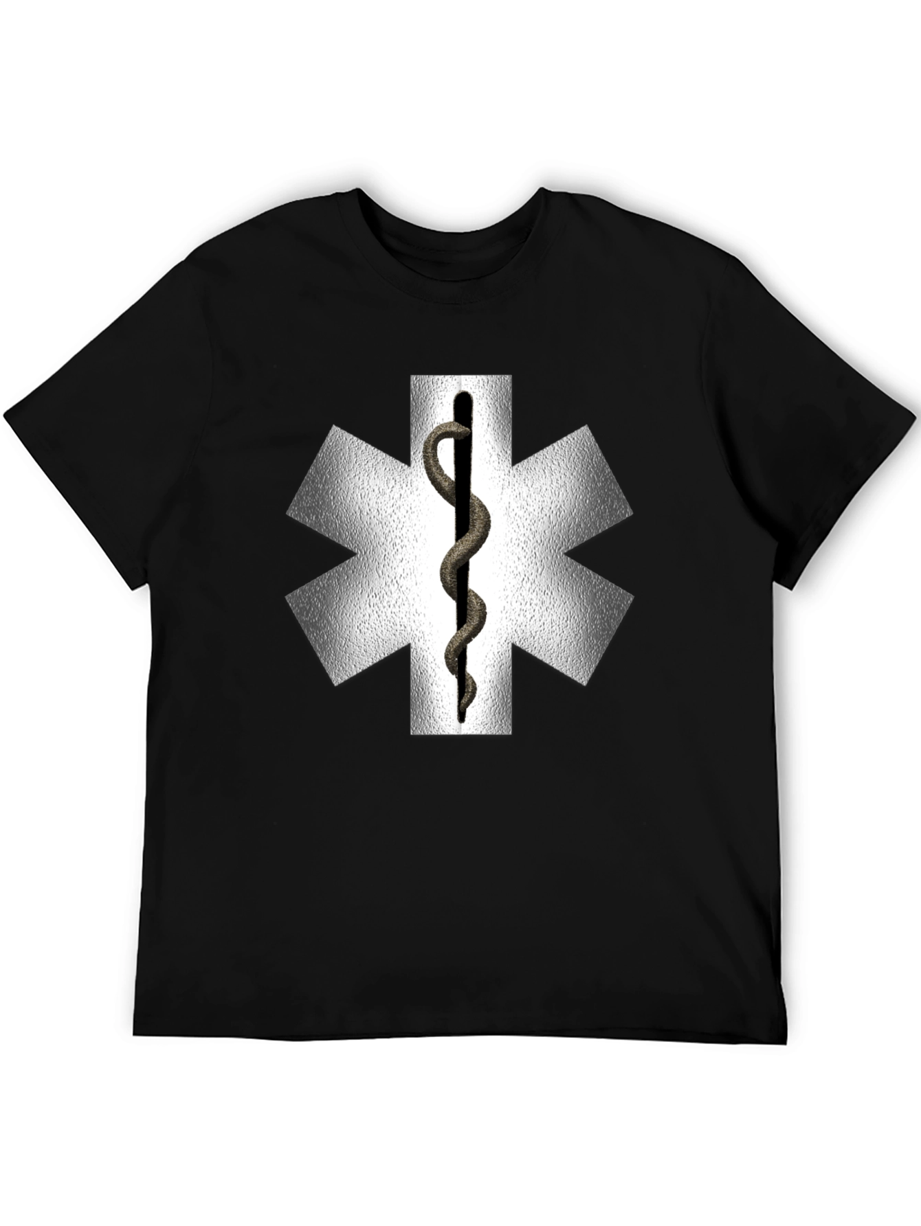 Star of Life Medical Symbol Black T-Shirt