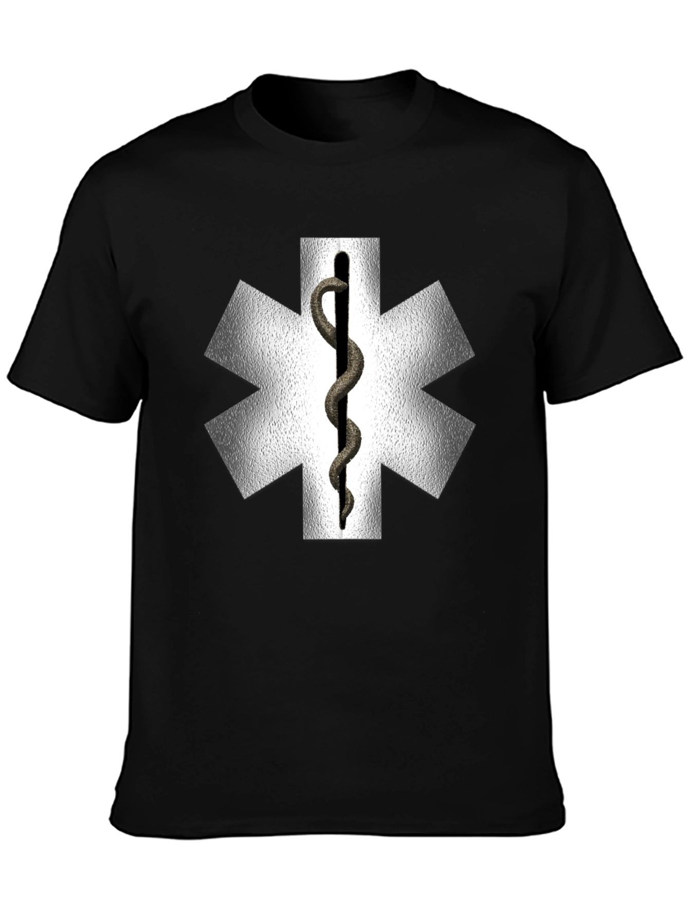 Star of Life Medical Symbol Black T-Shirt