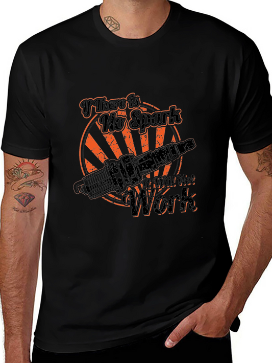 No Spark No Work Graphic Tee - Black