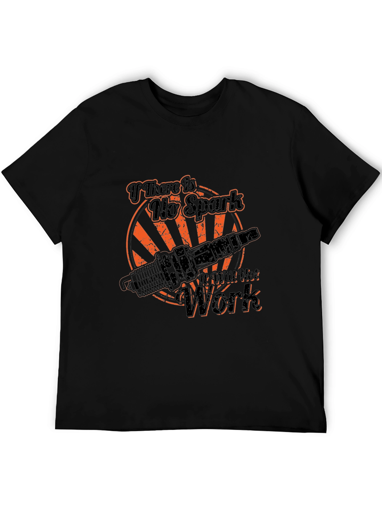 No Spark No Work Graphic Tee - Black