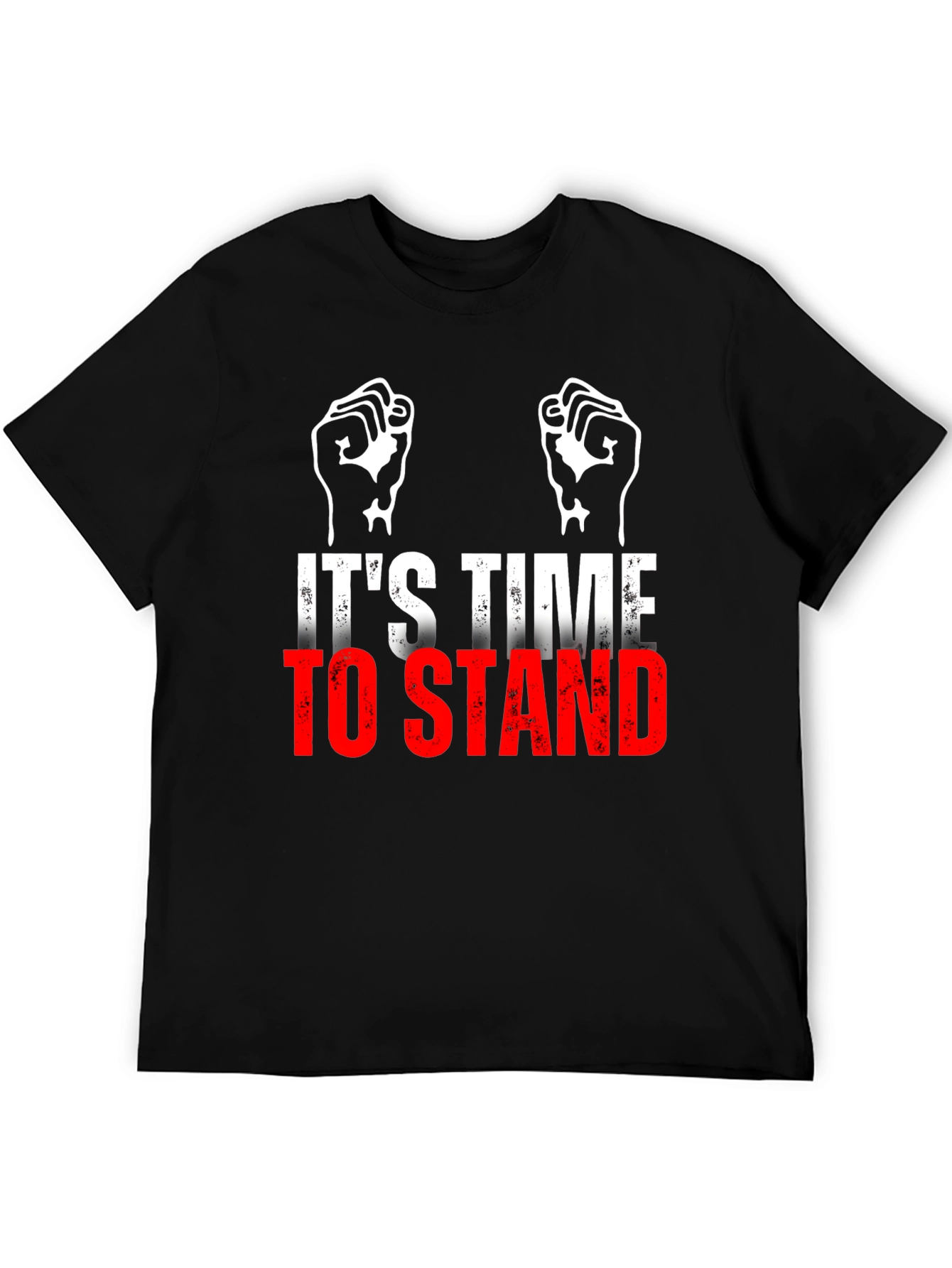 Its Time To Stand Black Graphic T-Shirt