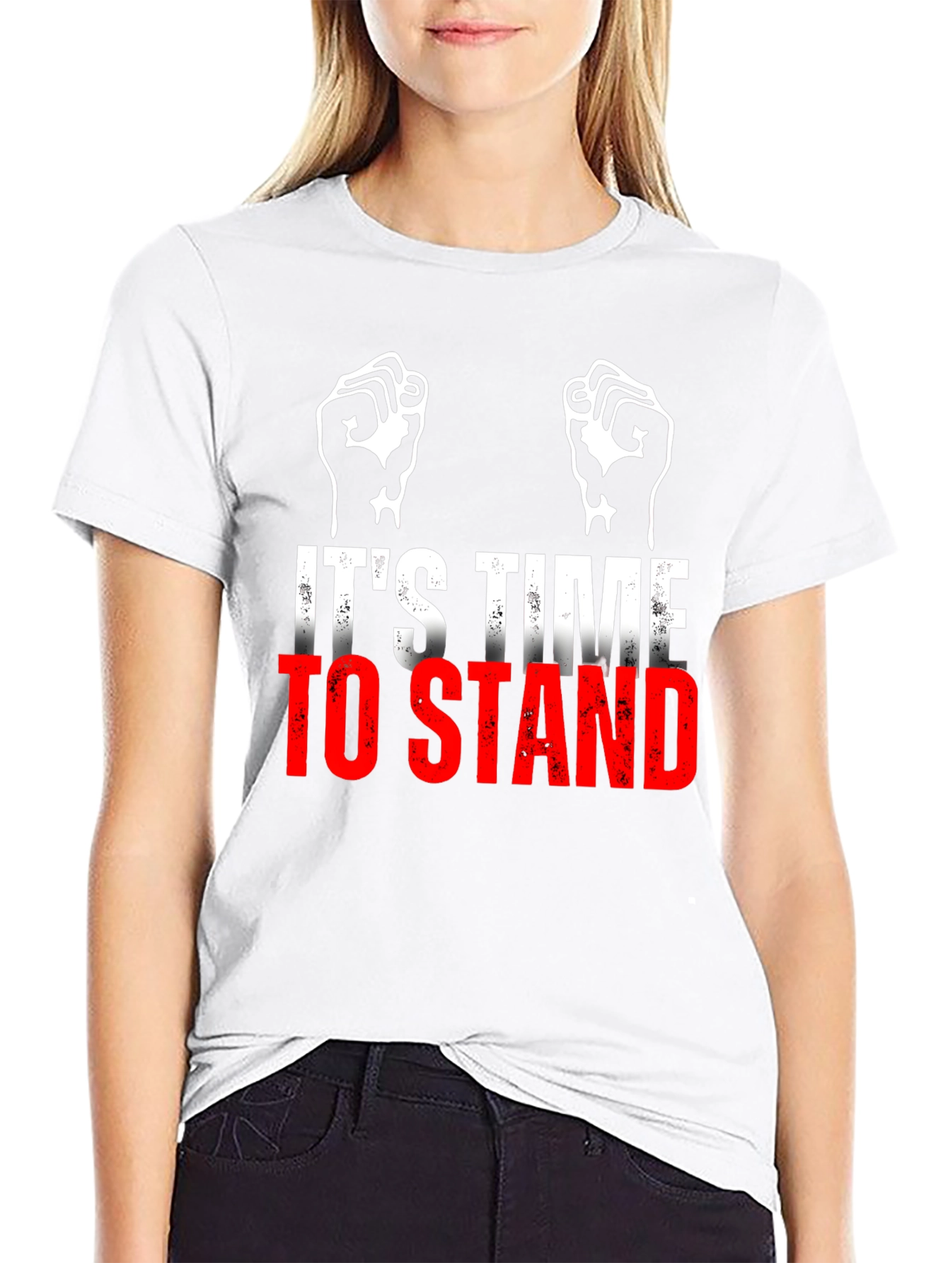 Its Time To Stand Black Graphic T-Shirt