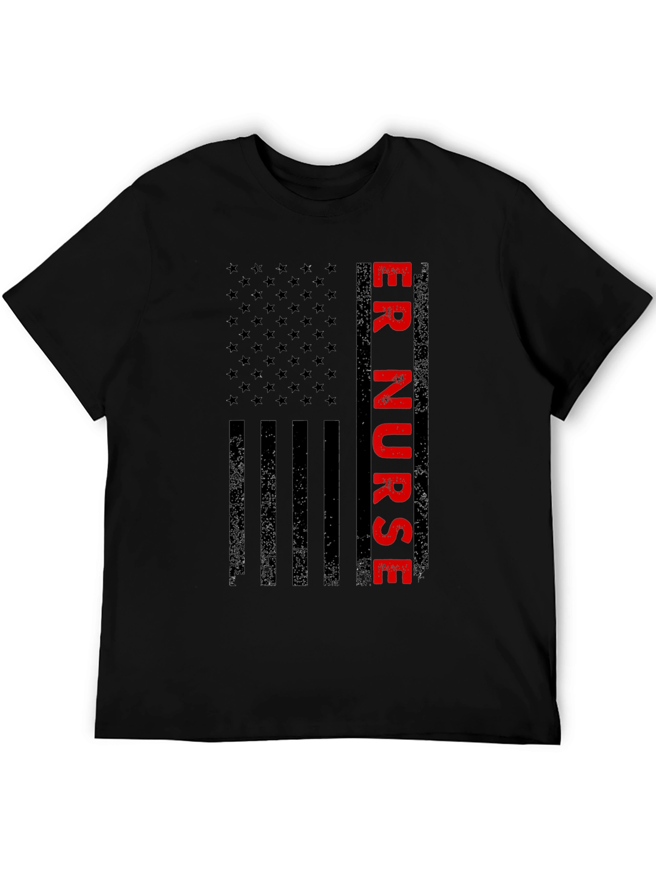 ER Nurse American Flag Graphic Tee - Patriotic Shirt