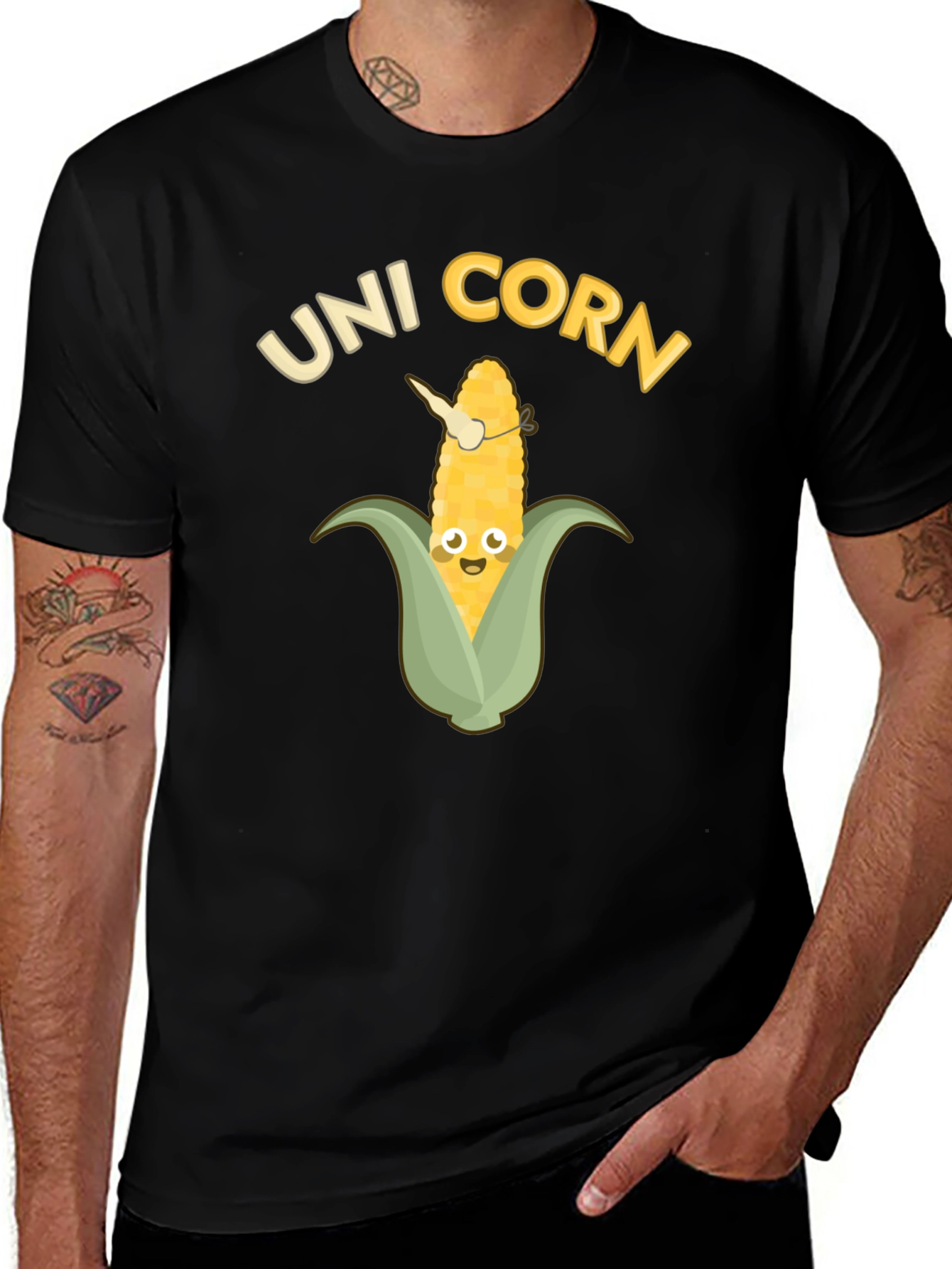 Unicorn Corn Black T-Shirt