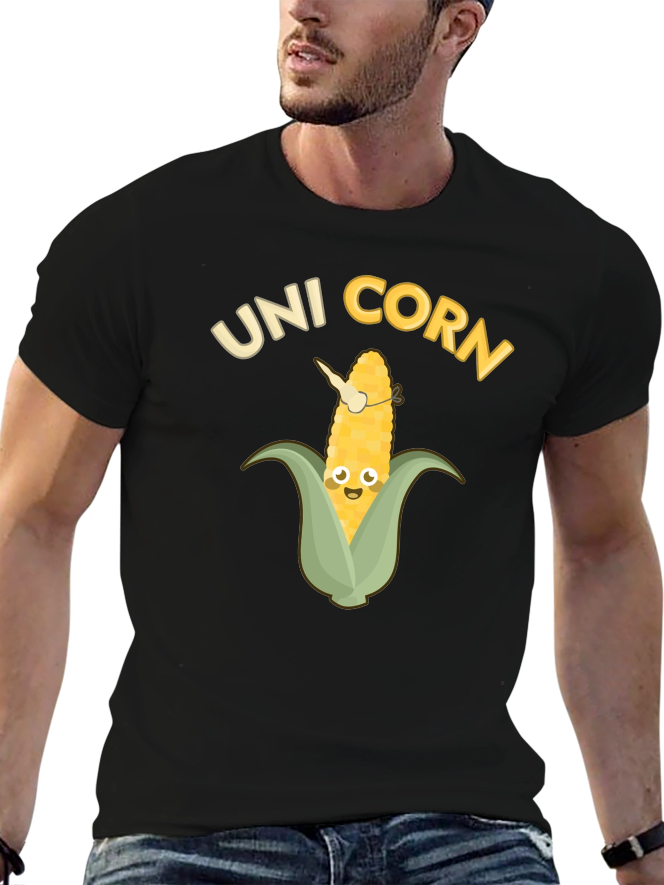 Unicorn Corn Black T-Shirt