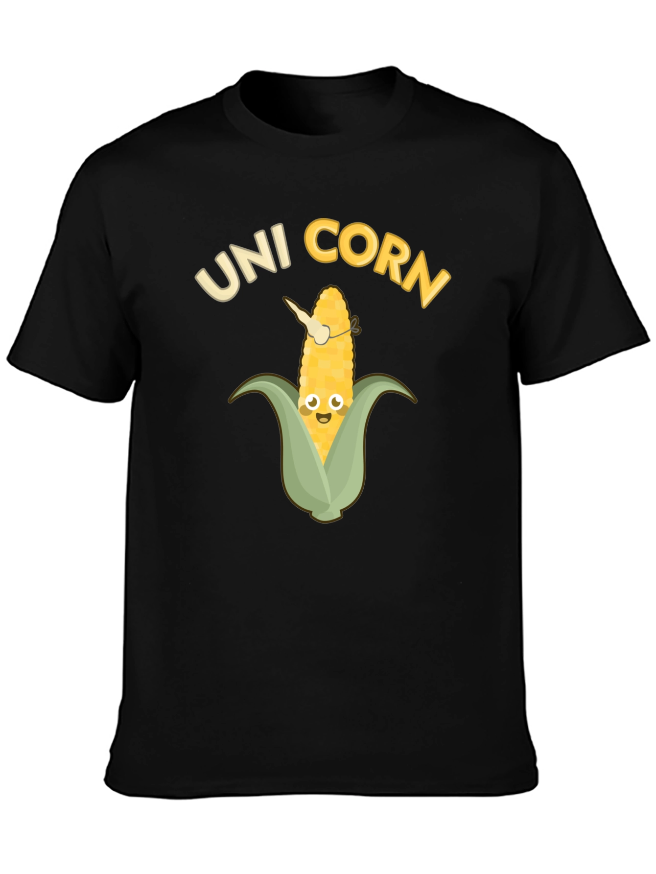 Unicorn Corn Black T-Shirt