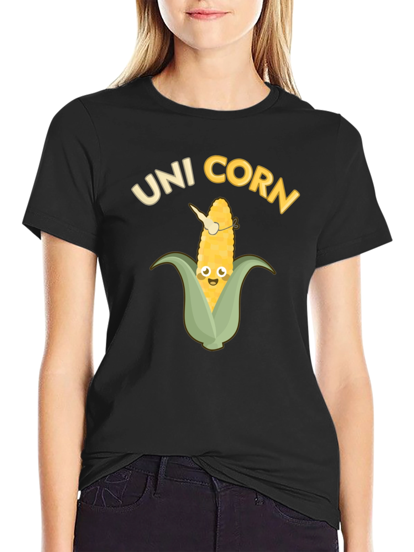 Unicorn Corn Black T-Shirt